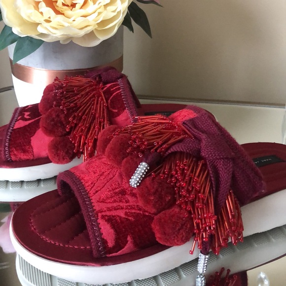 Rare MARC JACOBS Emerson Pompom Sport Sandals Slides - Picture 8 of 8